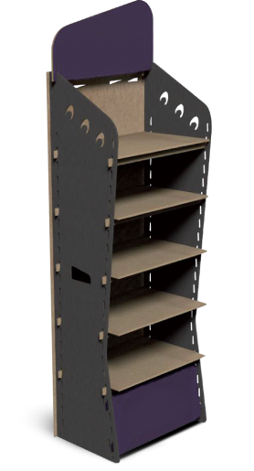 Illustration du présentoir en bois R-Lock