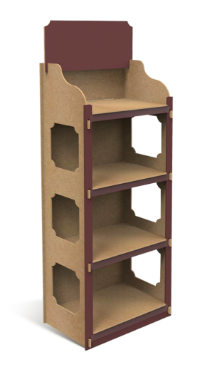Illustration du présentoir en bois T-Lock
